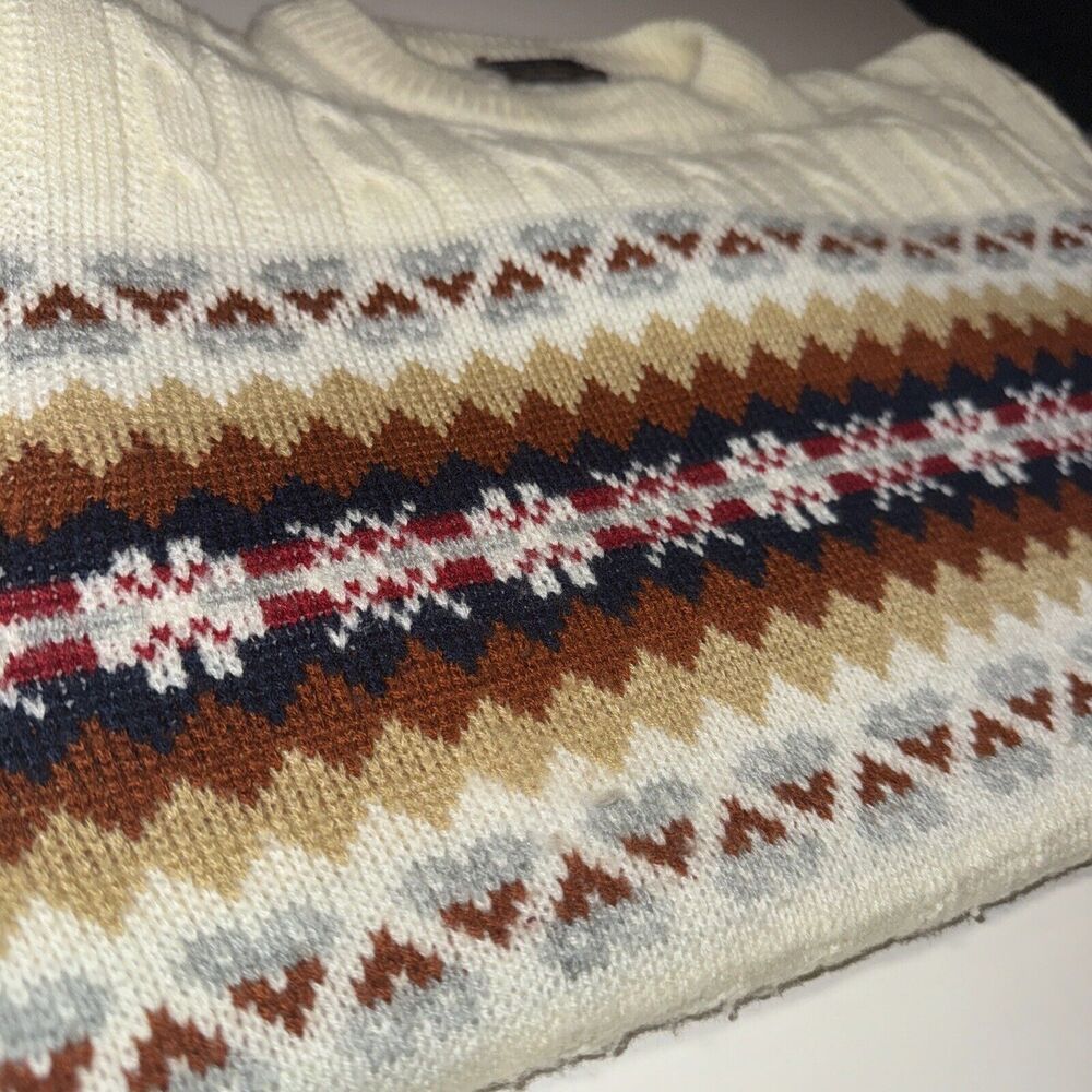 Vintage 80's The Men's Shop JCPenny Earthtone Crew Neck Knit Sweater Medium